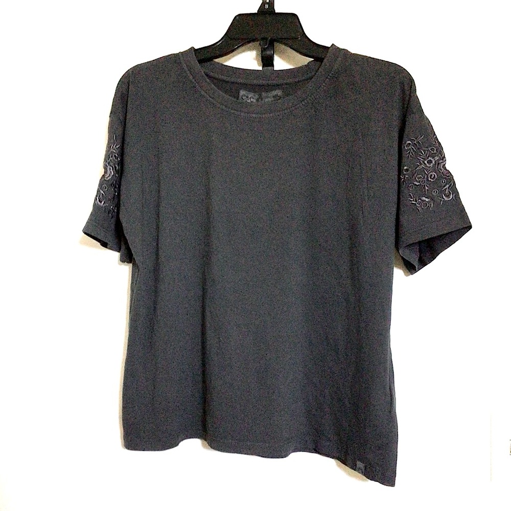 C&C California Embroidered Sleeve Boxy T-Shirt